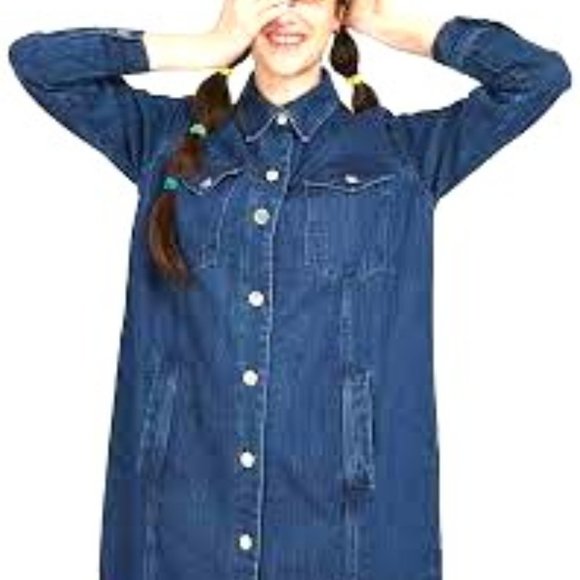 ASOS "The WhitePepper" Long Denim Jacket/Dress - Picture 2 of 9